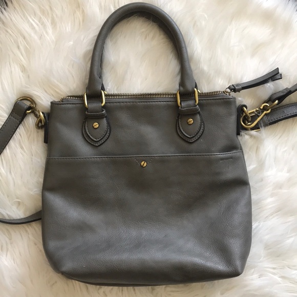 Merona Gray Cuir Leather Handbag - Picture 7 of 10